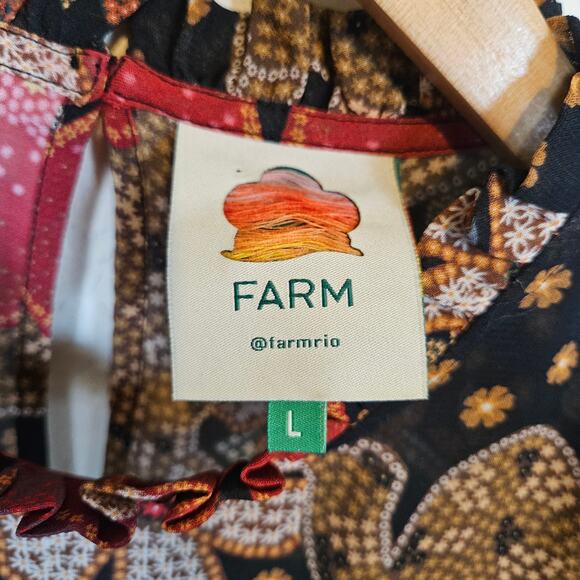 FARM Rio Multicolor Floral Blouse with long sleeves - Picture 7 of 12